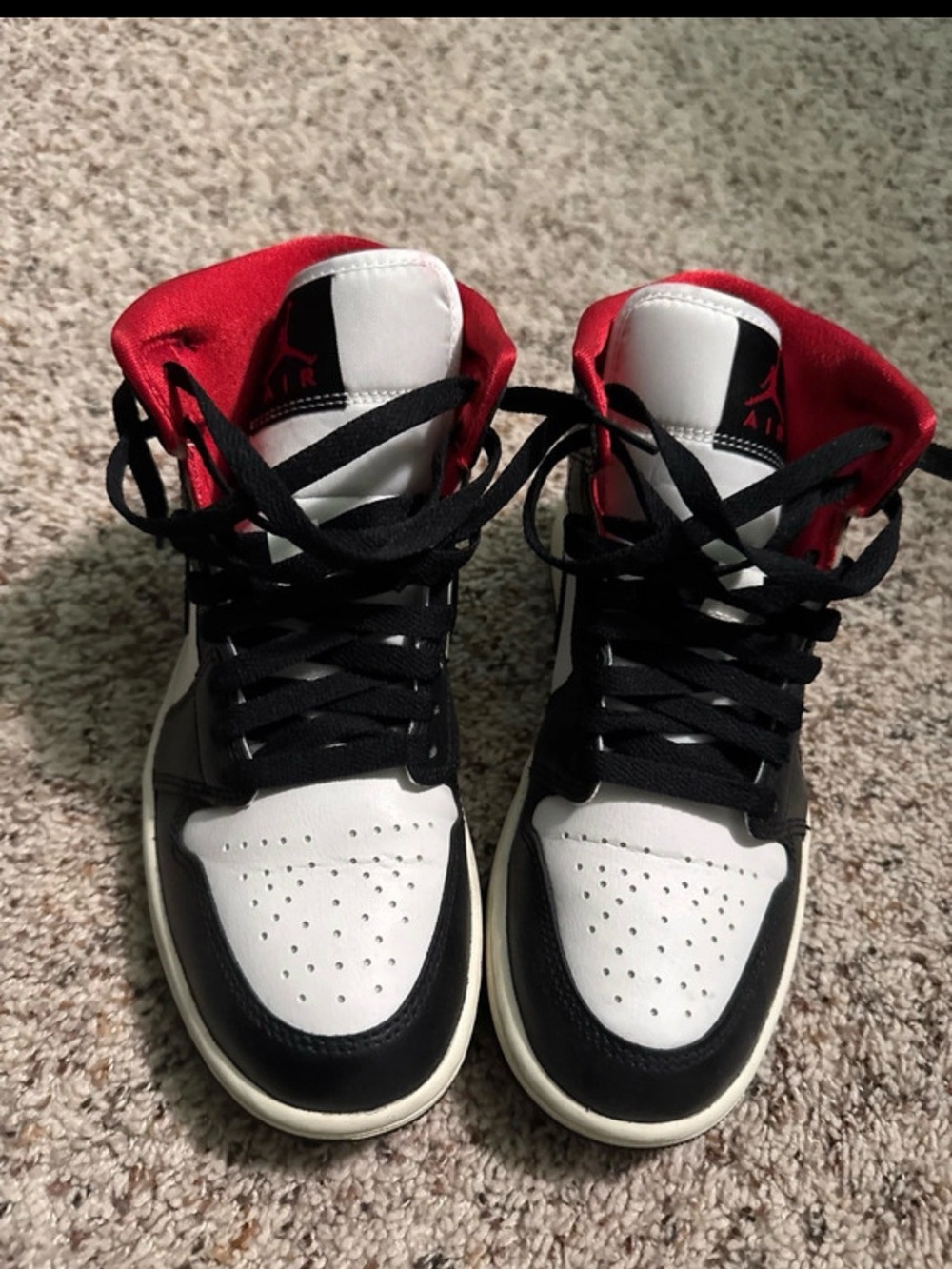 Air Jordan 1 Styled Women’s High-Top Sneakers - Black/White/Red